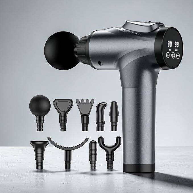 99-Level Deep Tissue Massage Gun - Grey