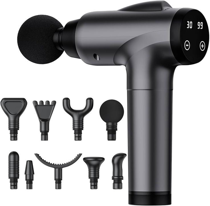 99-Level Deep Tissue Massage Gun - Grey